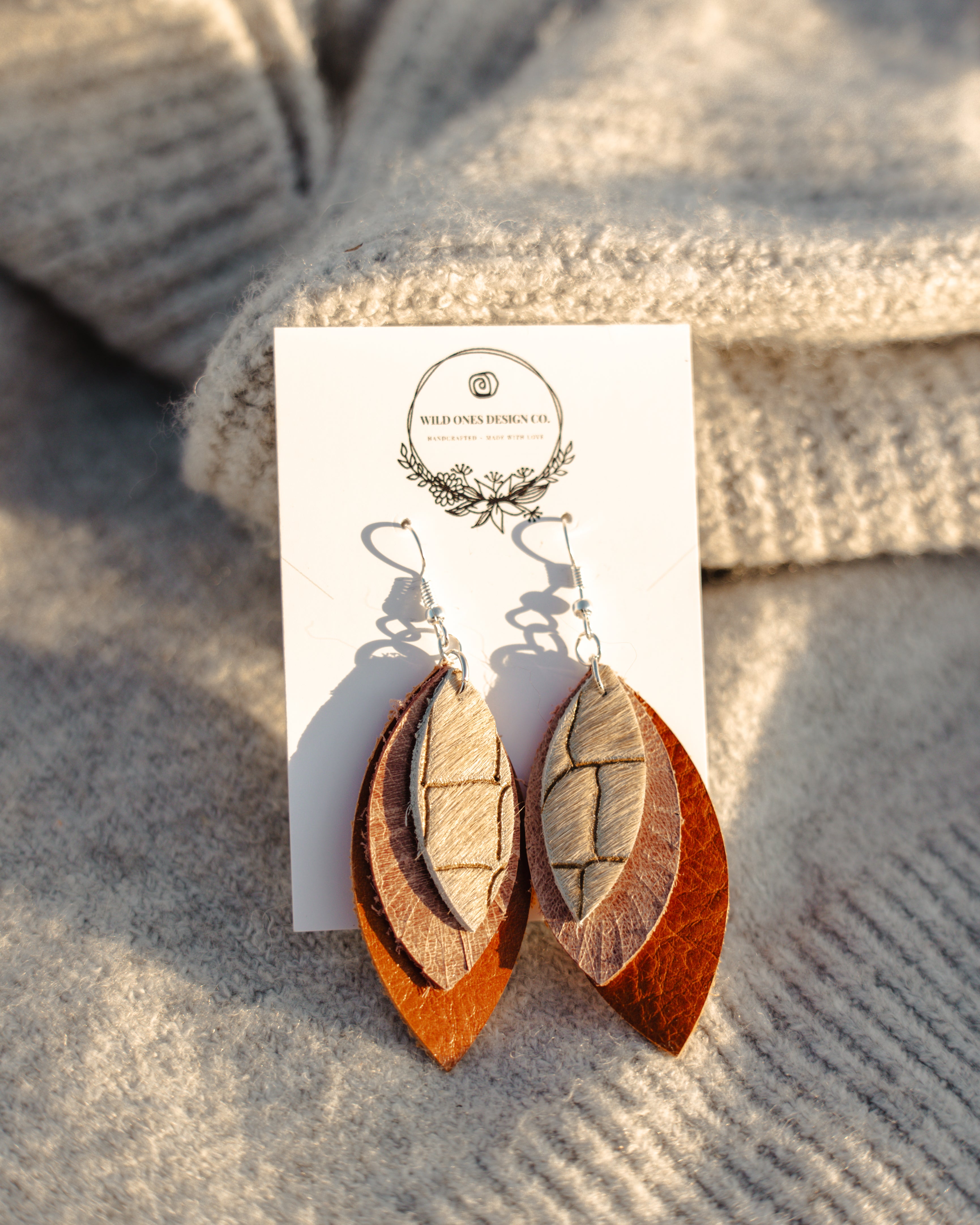 Recycled Leather Earring